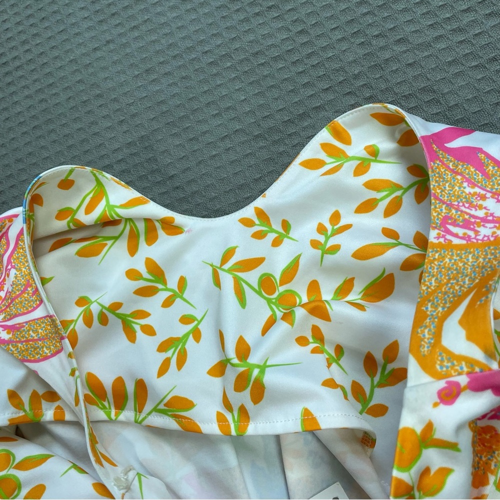 New Gretchen Scott Swerve Dress Medium Womens Palm Palm Multi Sleeveless - Picture 5 of 8